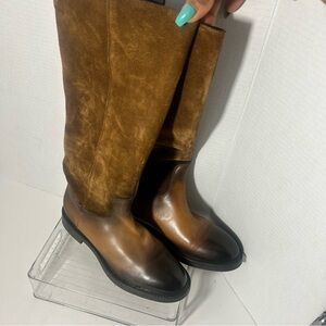 DOUCALS Italy Handmade Brown Suede Leather Boots EU 38 US 7.5 Quiet Luxury